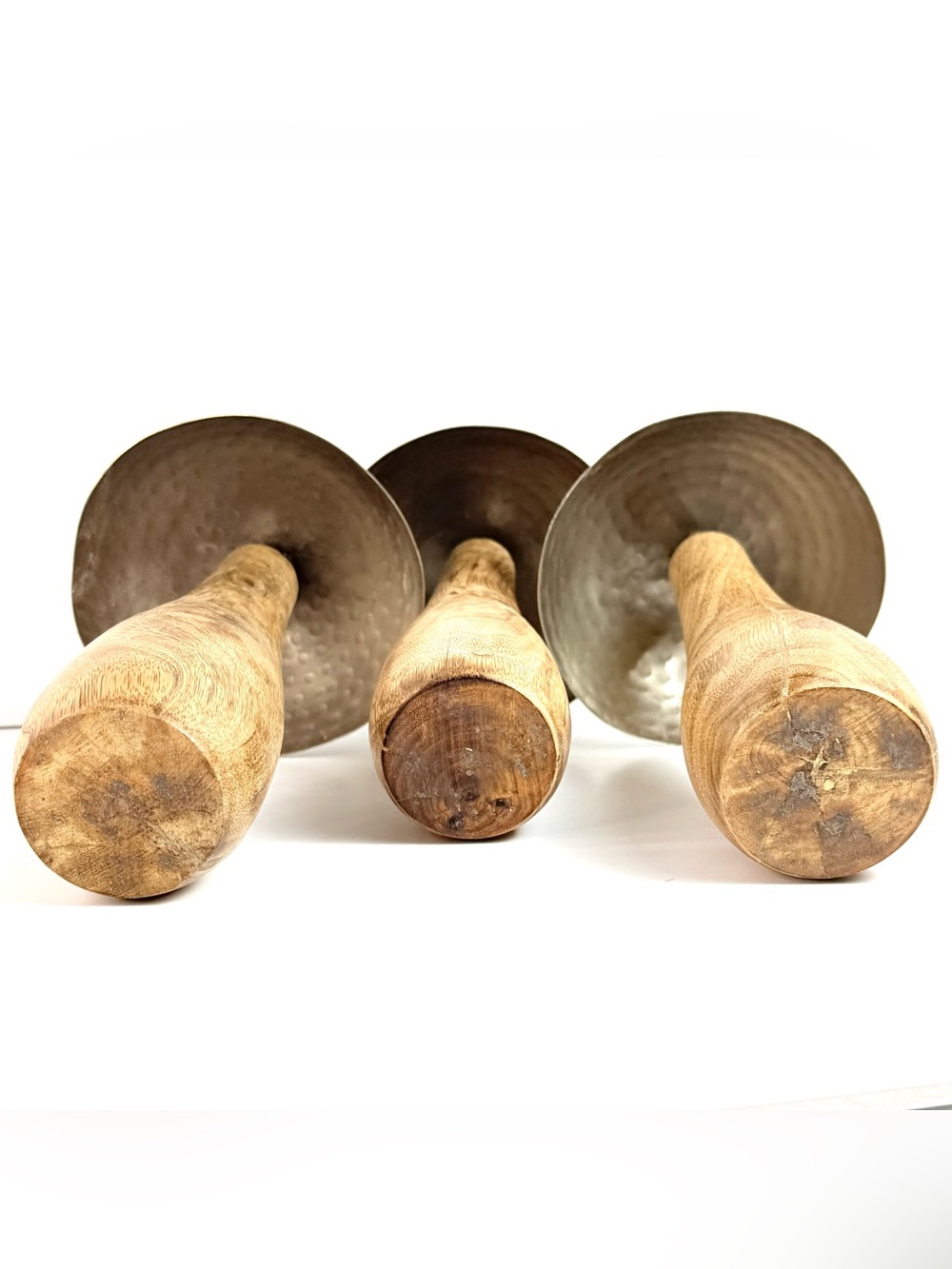 Three Laurel Grove Steel Metal & Wood Toadstool Mushroom Sculpture 10”Home Decor - Picture 8 of 15